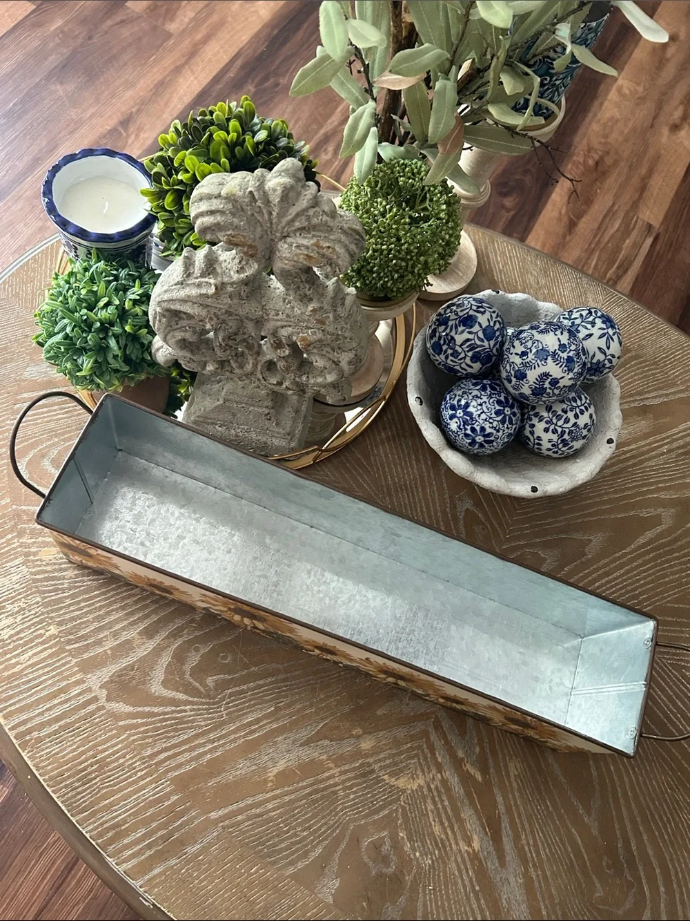 NEW! Vintage Inspired Shabby Chic LARGE Sunflower Metal Planter Box Basket